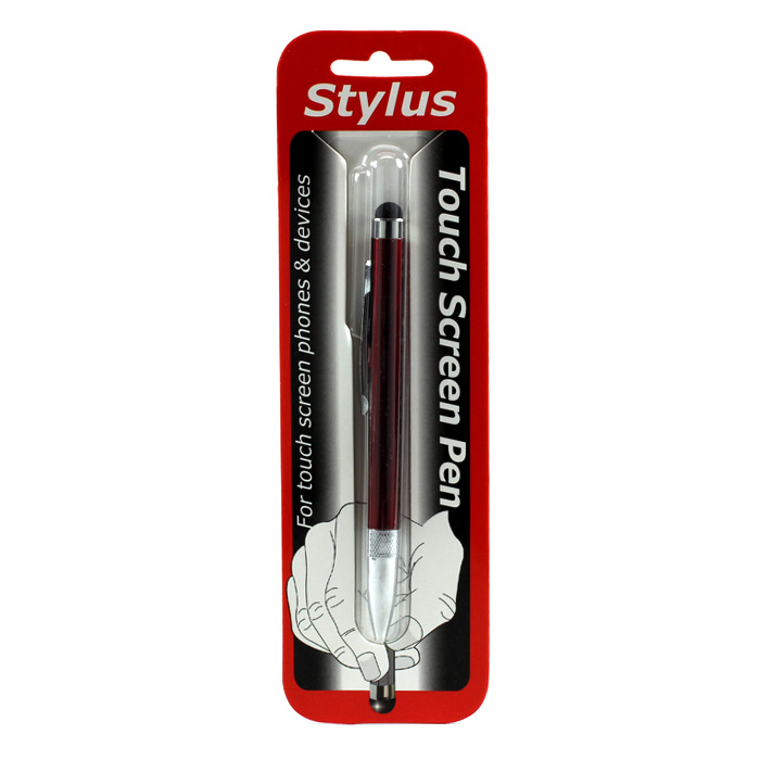 2 in 1 Stylus Touch Pen with Writing Pen (RED)